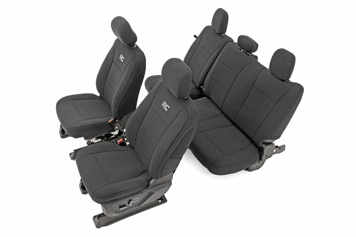 Rough Country F/R Seat Cover Blk Ford 15-20 F-150/17-20 17+ F250/350 91018