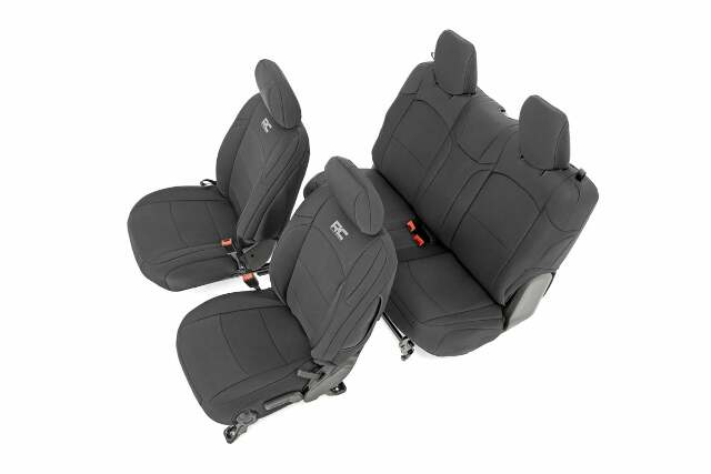 Jeep Neoprene Seat Cover Set Black 18-22 Wrangler JL] - -1
