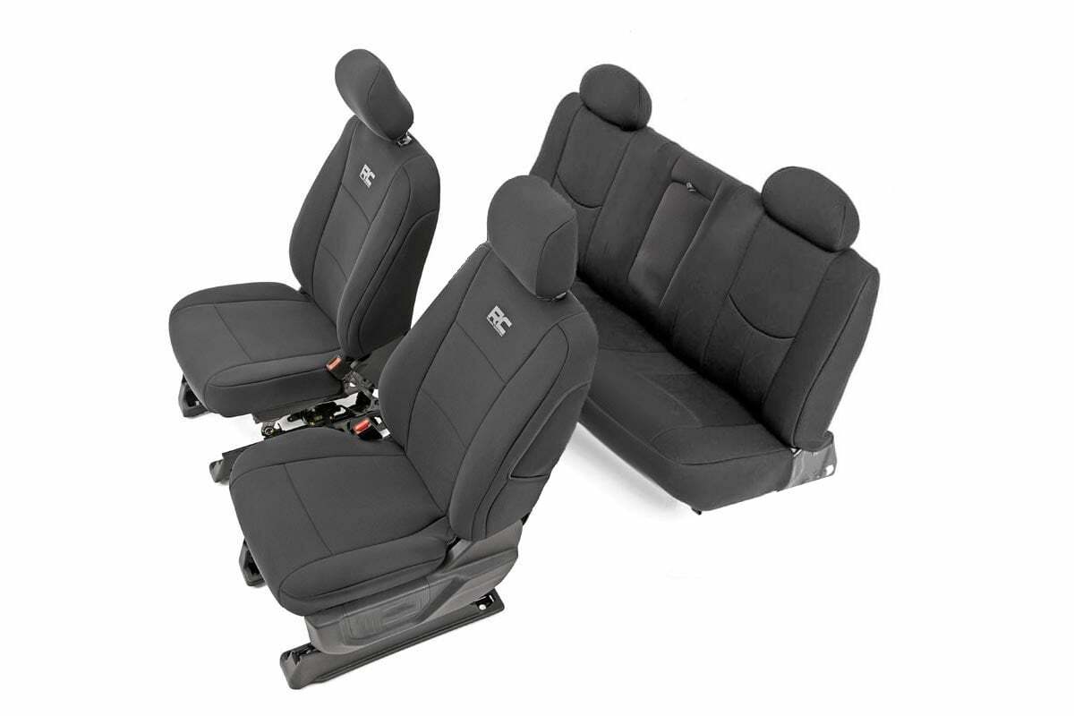 Rough Country GM Neoprene Front & Rear Seat Covers Black 14-18 1500 91025