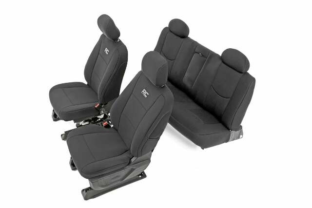 GM Neoprene Front & Rear Seat Covers Black 14-18 1500 -1