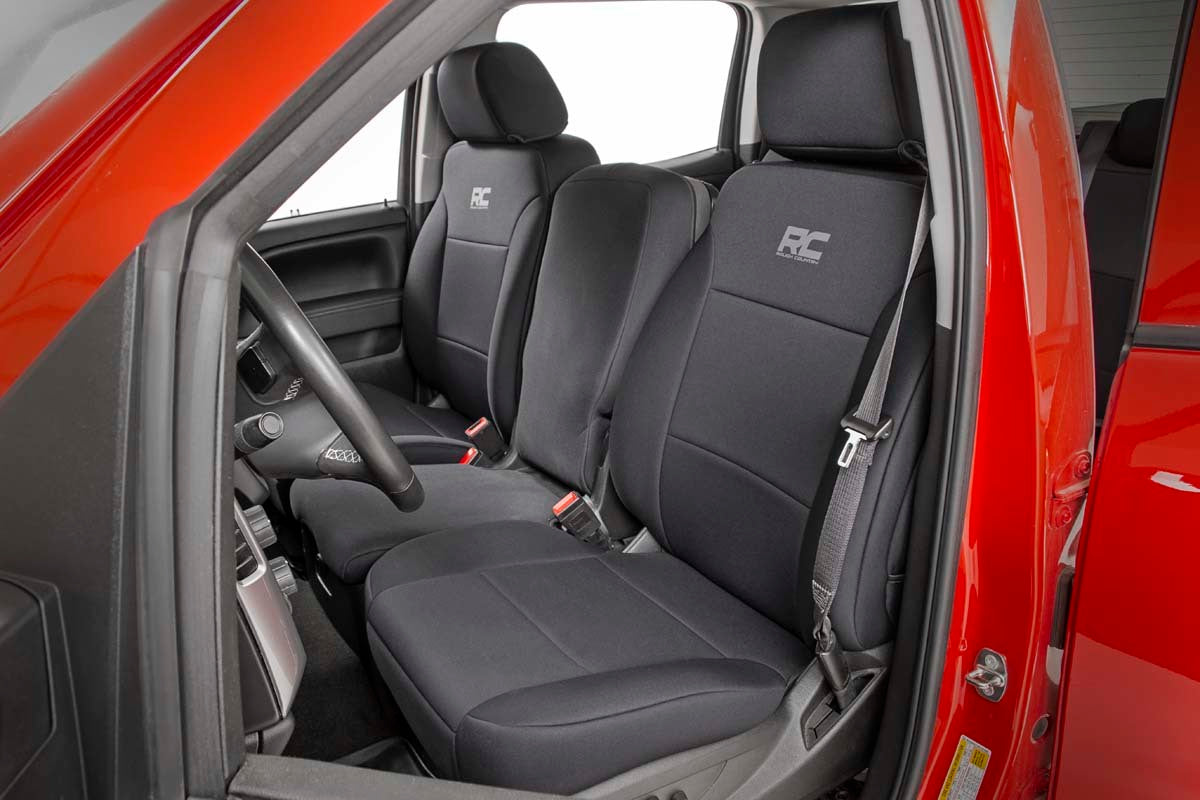 Rough Country GM Neoprene Front & Rear Seat Covers Black 14-18 1500 91025