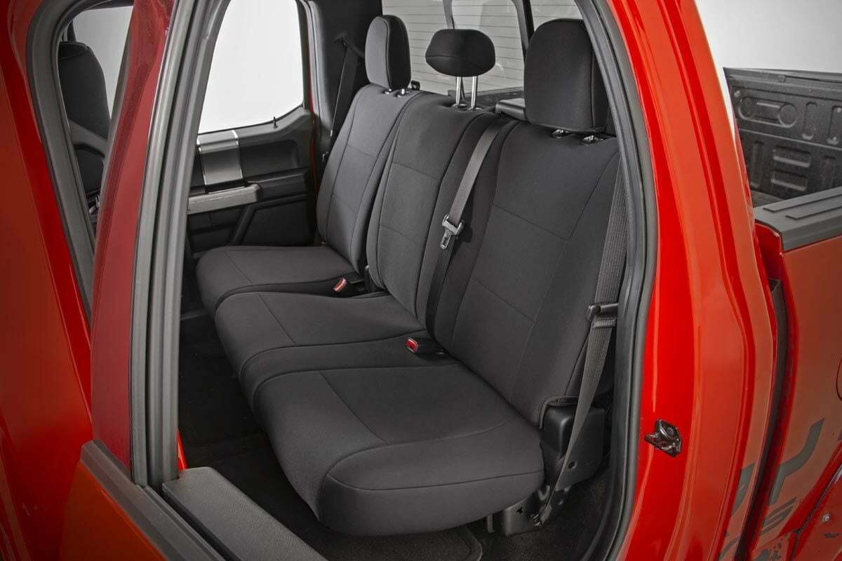 Rough Country Seat Covers FR & RR Bench for Ford F150/Lightning/F250/F350 15-23 -2