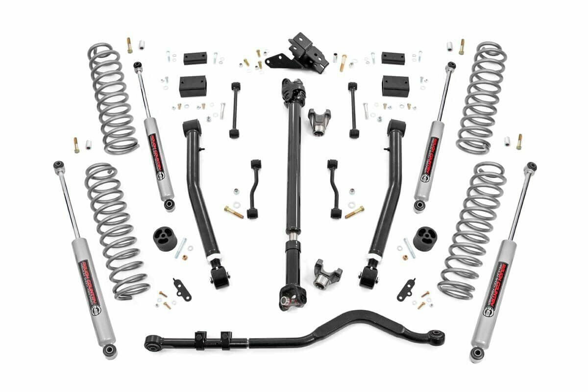 Rough Country 3.5" Lift Kit Adj LCA FR D/S for Jeep Wrangler JL Rubicon 2024 -1