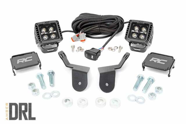 Dual LED Cube Kit 2in Black Series w/Amber DRL 16-20 Pioneer -1