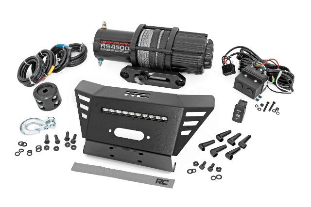 Winch Plate w/ 4500LB Winch & LED Honda Pioneer 520 92079
