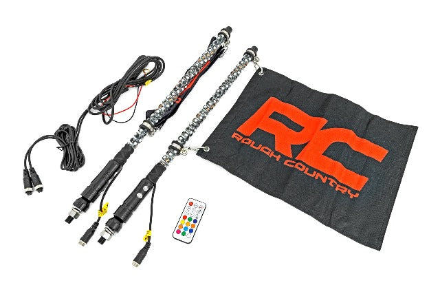 Multi-Function UTV LED Whip Lights 2FT Remote Control 93002
