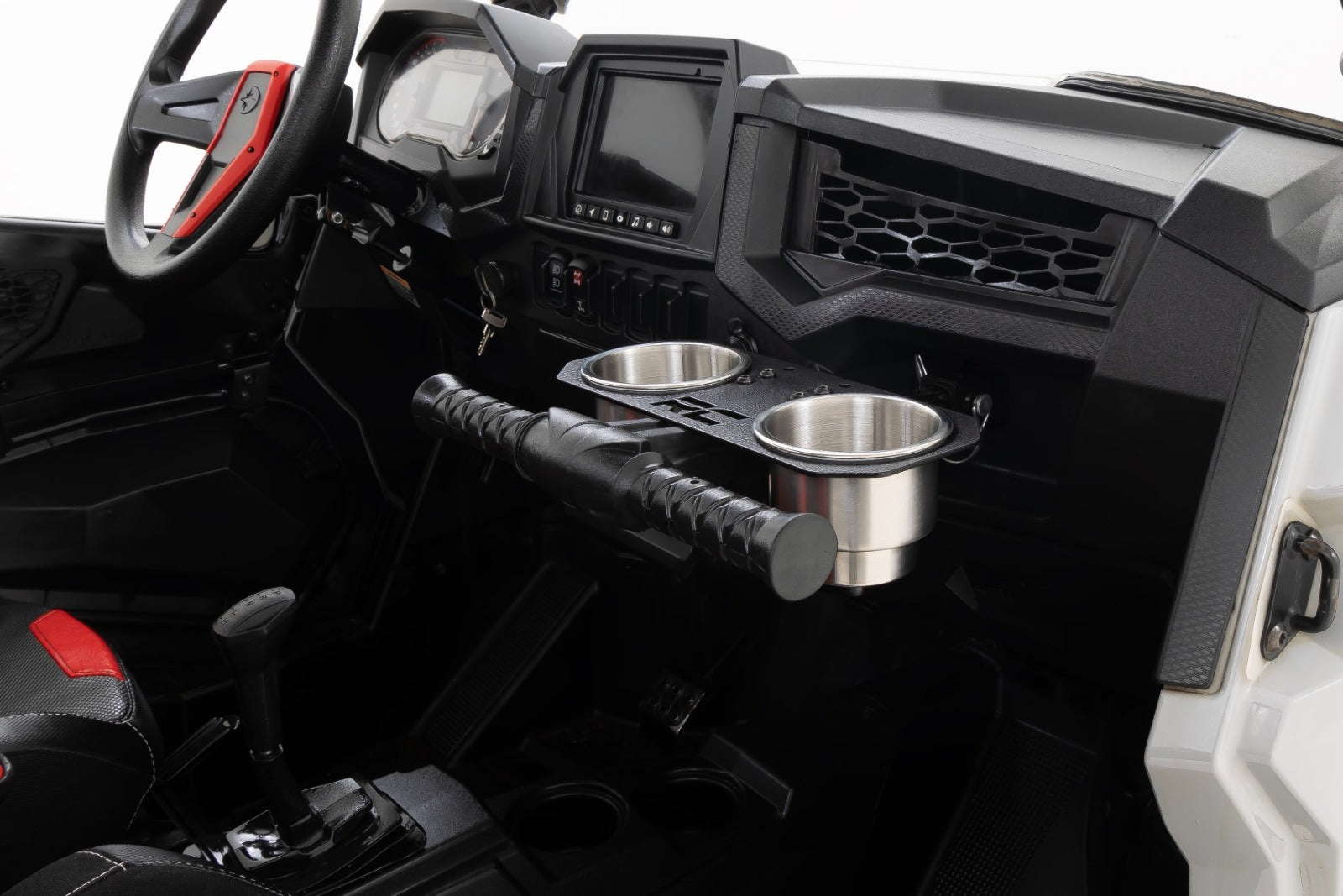 Passenger Grip Handle Dual Cup Holder Polaris RZR
