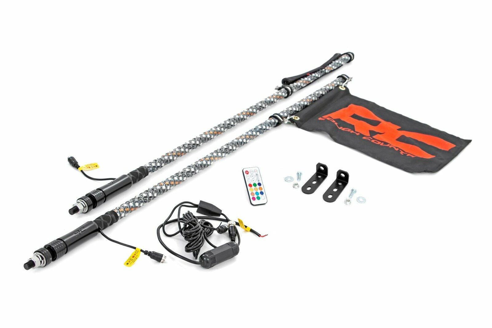 Rough Country LED Whip Light Bed Mount Kit w/Whip Polaris 12-20 RZR 170 EFI 93087