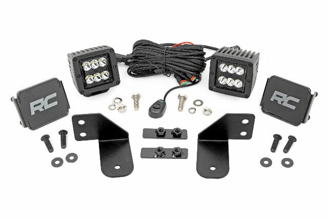 LED Light RR Cage Mount 2" Black Spots Polaris Ranger 13-21 -1