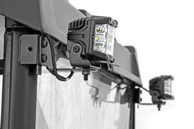 LED Light RR Cage Mount 2" Black Spots Polaris Ranger 13-21 -2
