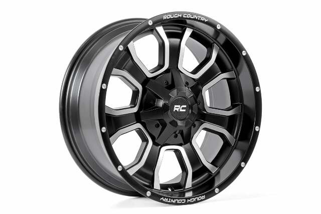 Rough Country Series 93 Wheel Machined Black One-Piece 20x9 6x5.5/6x135 93209012