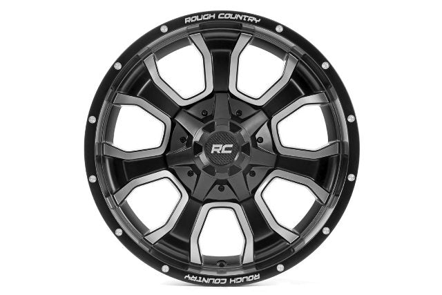 Rough Country Series 93 Wheel Machined Black One-Piece 20x9 6x5.5/6x135 93209012