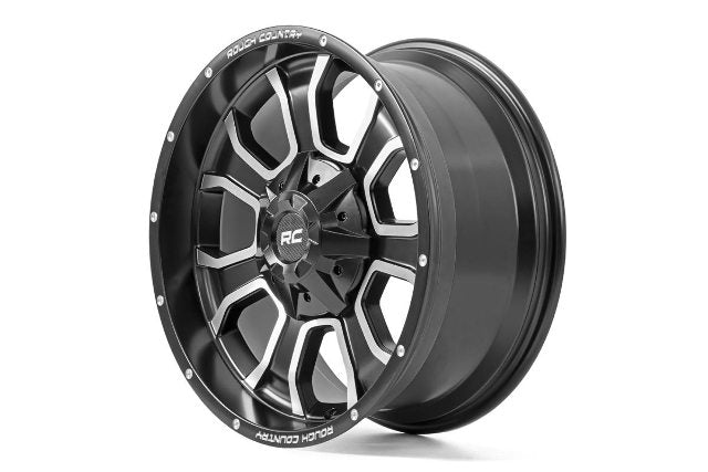 Rough Country Series 93 Wheel Machined Black One-Piece 20x9 6x5.5/6x135 93209012
