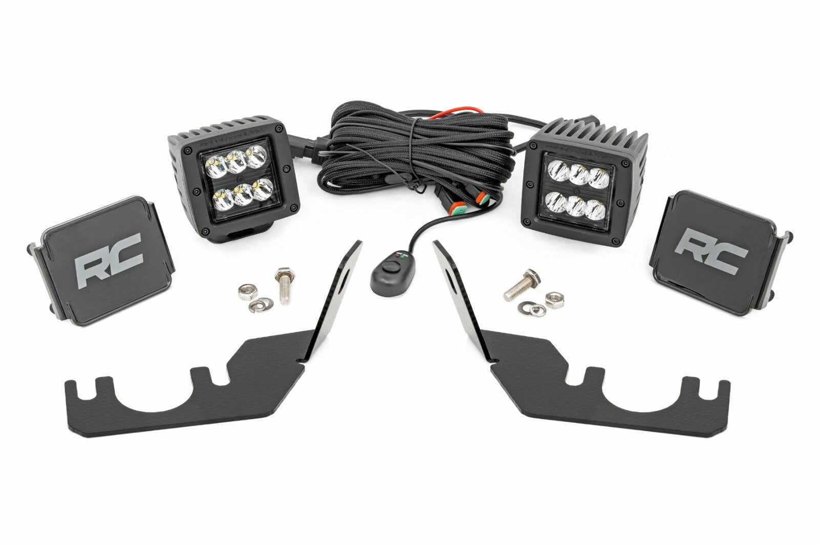 LED Light Rear Mount 2" Black Pair Spot Kawasaki Teryx