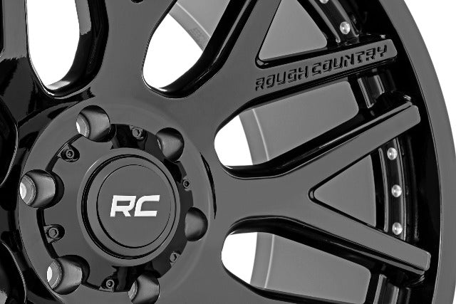 Rough Country 95 Series Wheel | One-Piece | Gloss Black | 20x10 | 8x6.5 | -19mm 95201010