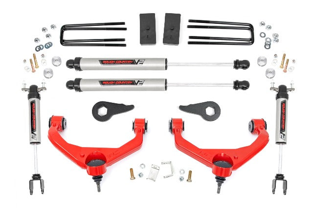Rough Country 3.5" Lift Kit V2 Chevy/GMC 2500HD/3500HD 11-19 95970RED