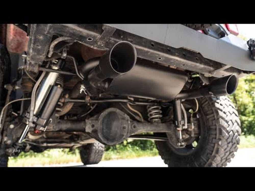 Rough Country Dual Outlet Performance Exhaust-Black Jeep 07-18 Wrangler JK 96002A