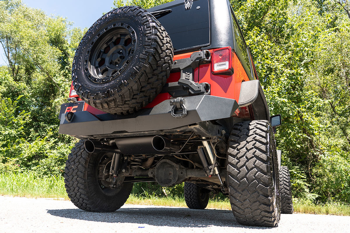 Rough Country Dual Outlet Performance Exhaust-Black Jeep 07-18 Wrangler JK 96002A