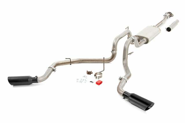 Dual Cat-Back Exhaust System w/Black Tips 15-20 F-150 -1