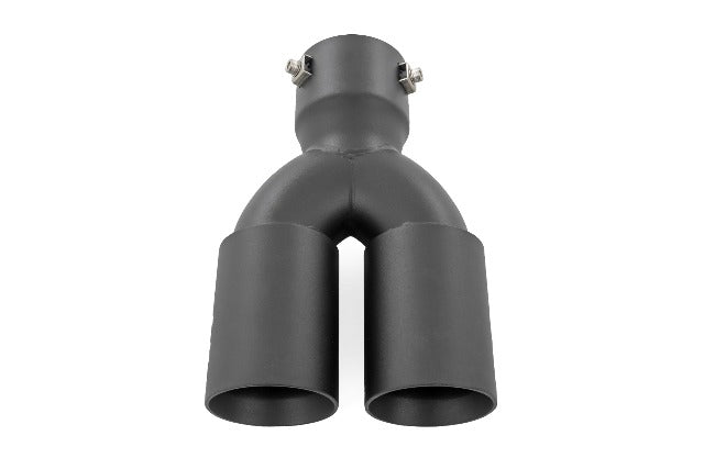 Rough Country Exhaust Tip Black Red RC Logo 2.5-3" Pipe Single Inlet Dual Outlet 96050
