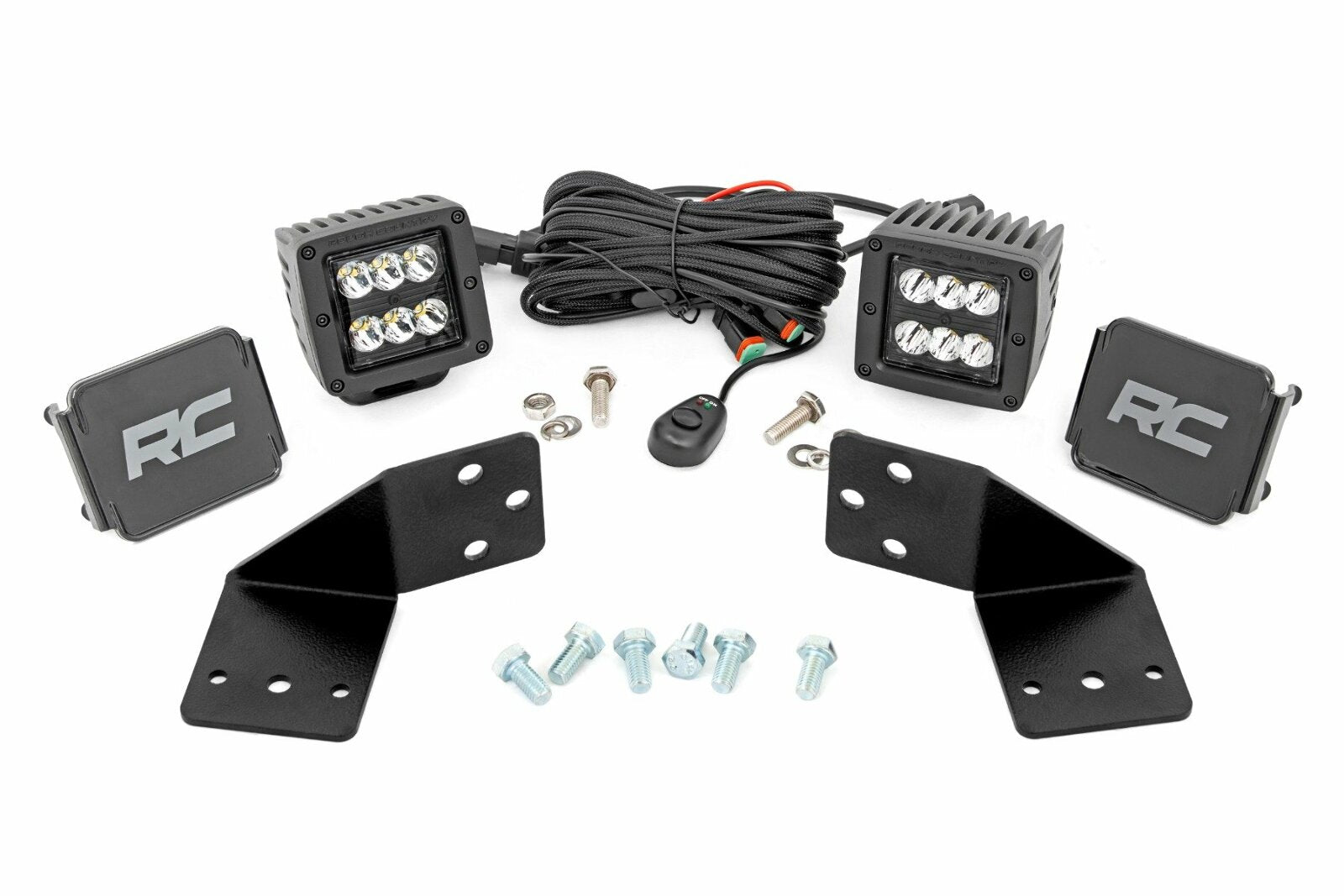 Rough Country LED Light Kit Rear Mount 2" Black Pair CFMOTO UFORCE 1000 -1