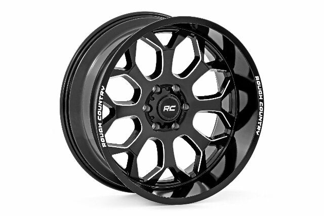 Rough Country 96 Series Wheel One-Piece Gloss Black 20x10 6x135 -19mm 96201017