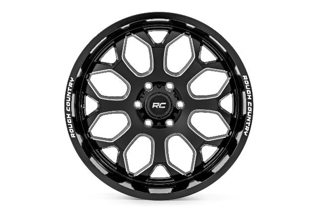 Rough Country 96 Series Wheel | One-Piece | Gloss Black | 22x10 | 6x5.5 | -19mm 96221012