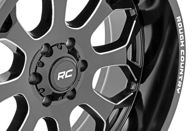 Rough Country 96 Series Wheel | One-Piece | Gloss Black | 22x10 | 6x5.5 | -19mm 96221012