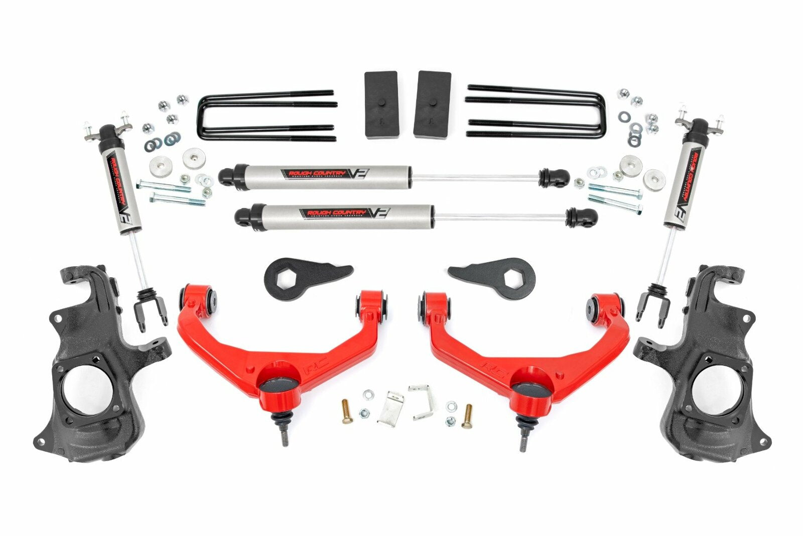 Rough Country 3.5" Knuckle Lift Kit V2 w/ Overloads Chevy/GMC 2500/3500HD 11-19 -1