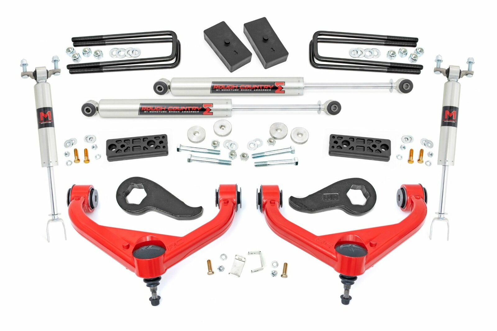 Rough Country 3" Lift Kit UCAs M1 w/ Overloads Chevy/GMC 2500HD 20-25 -1