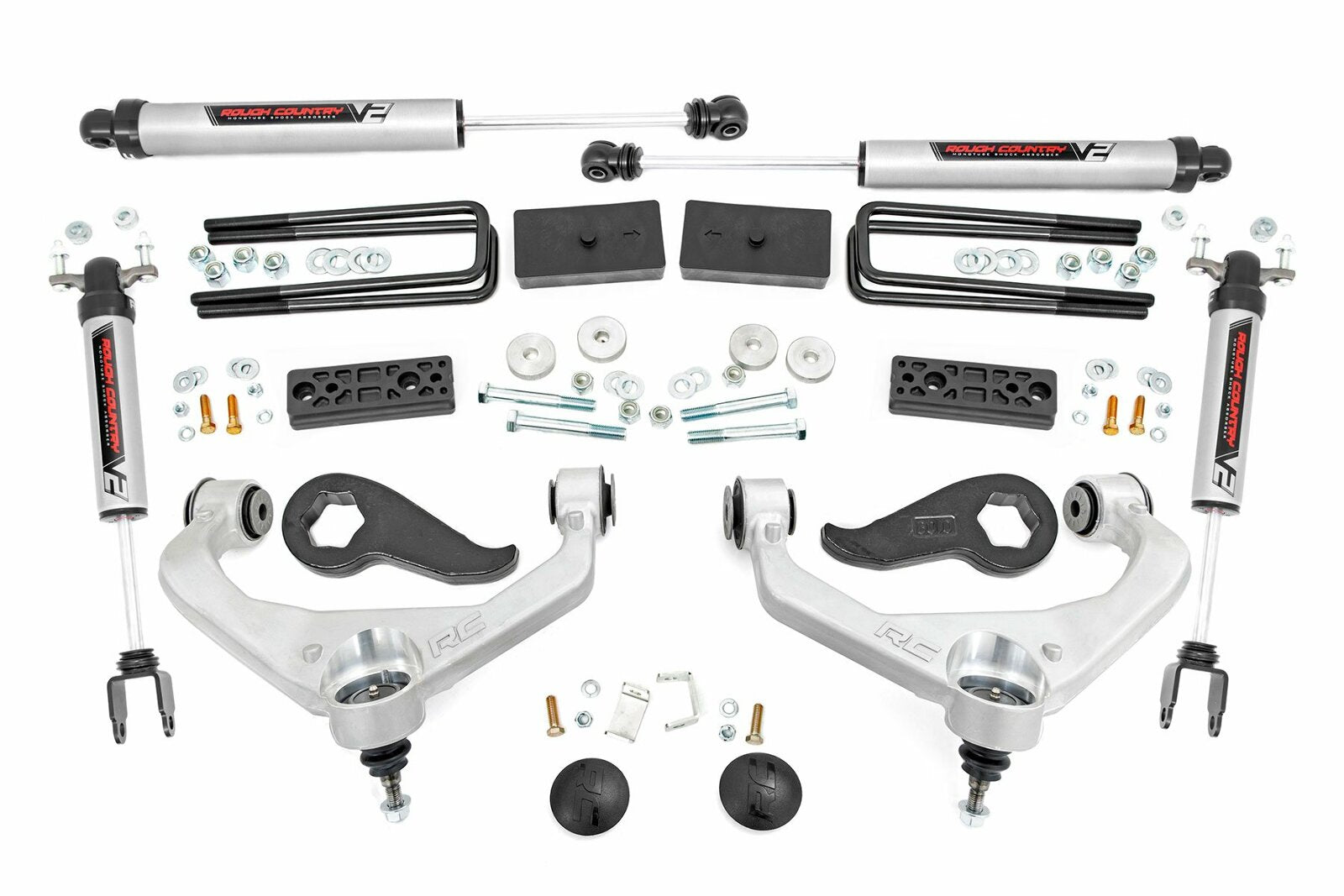 Rough Country 3" Lift Kit UCAs V2 w/ Overloads Chevy/GMC 2500HD 20-25 -1