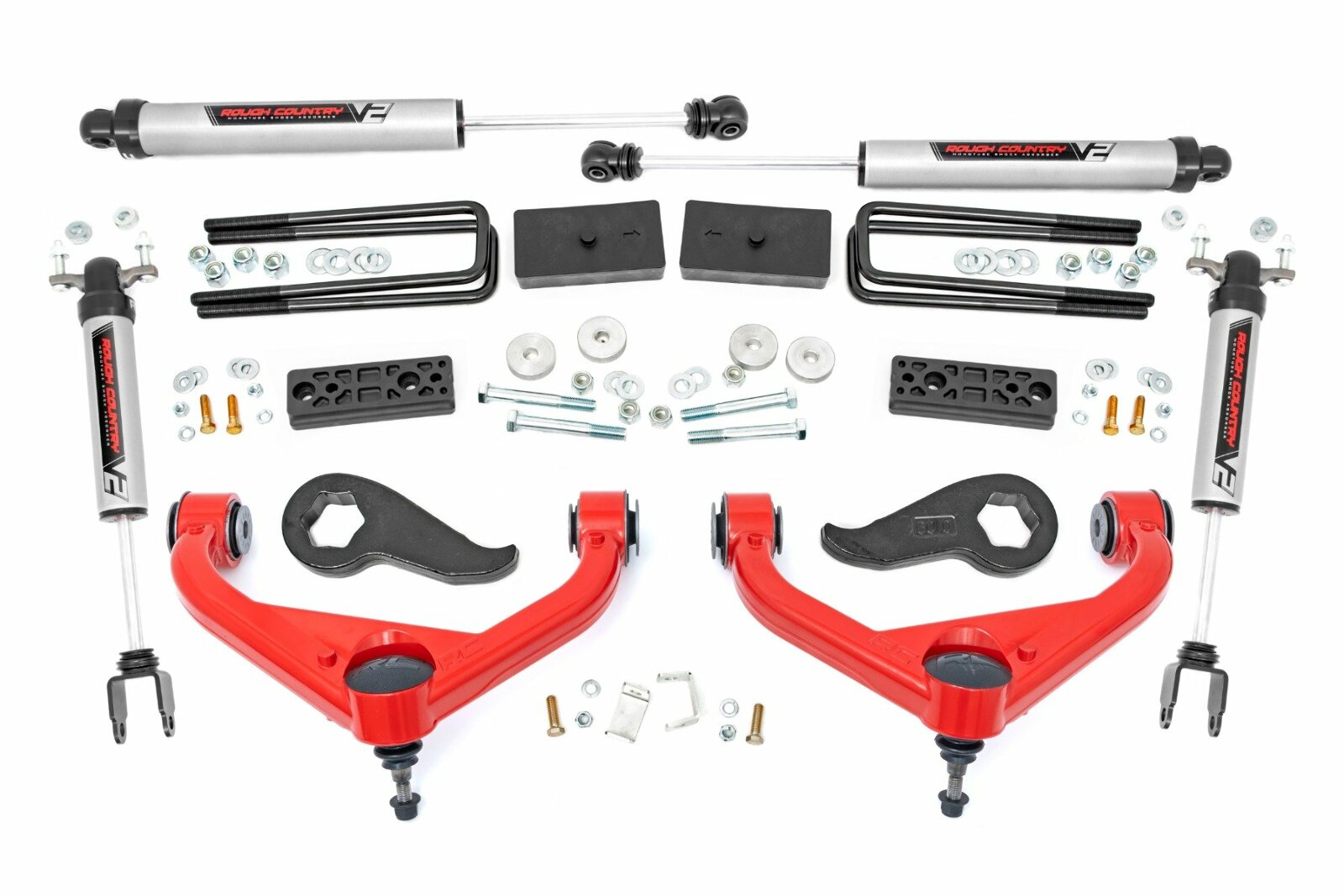 Rough Country 3" Lift Kit UCAs V2 w/ Overloads Chevy/GMC 2500HD 20-25 -1