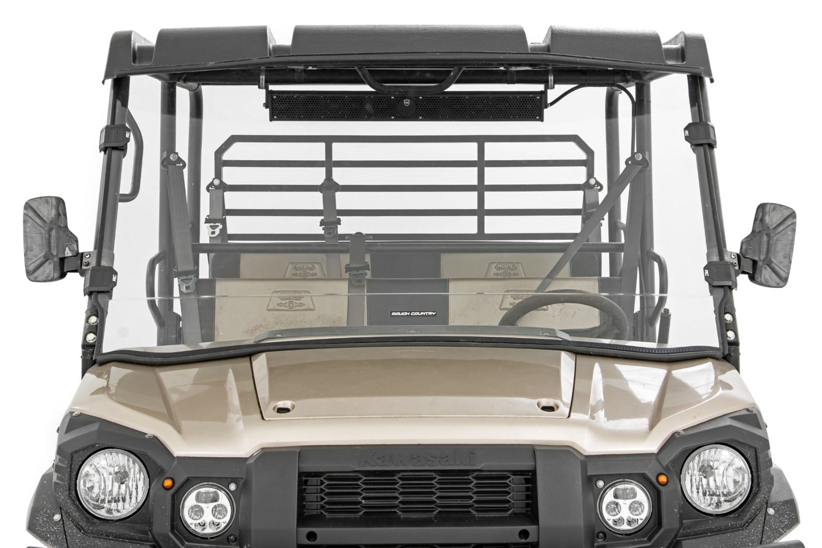 Rough Country Full Windshield Scratch Resistant for Kawasaki Mule PRO/PRO-FX -4