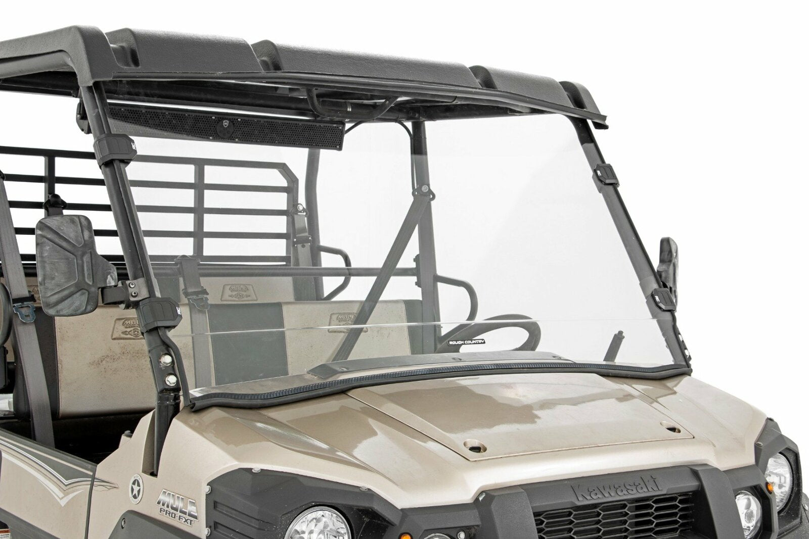 Rough Country Full Windshield Scratch Resistant for Kawasaki Mule PRO/PRO-FX -1