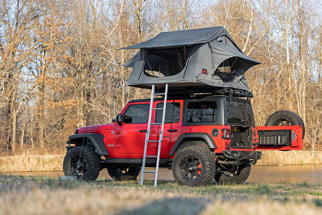 Roof Top Tent Rack Mount w/12v, Ladder Extension & LED Light Kit -4
