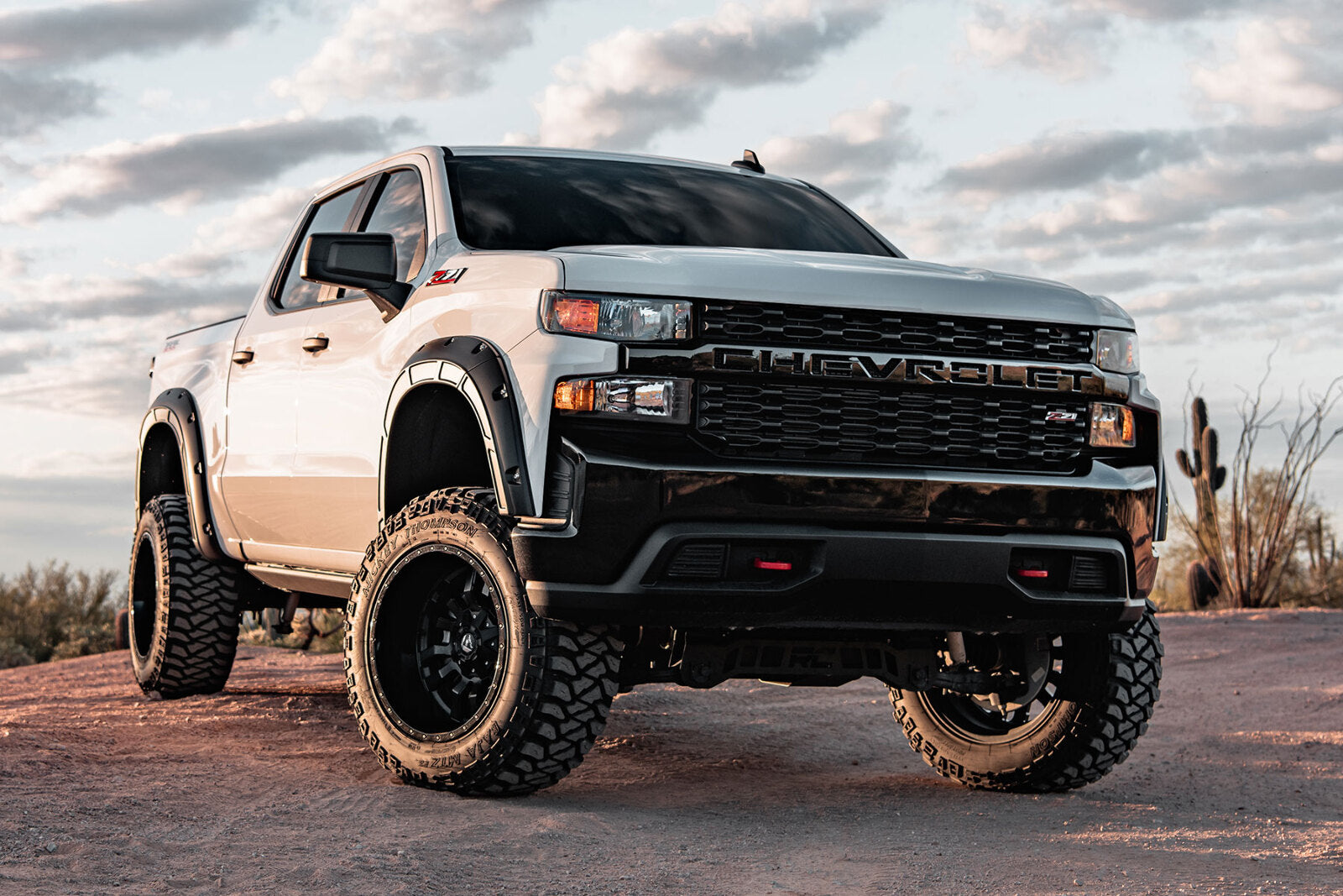 Rough Country Fender Flares Defender GBD Cypress Gray Chevy Silverado 1500 19-25 A-C12211-GBD