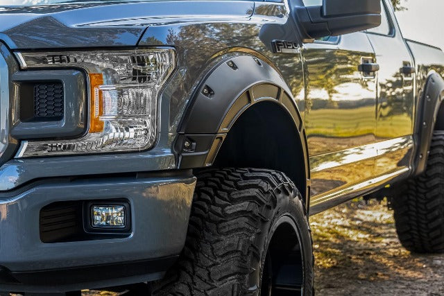 Rough Country Fender Flares Defender UM Agate Black for Ford F150 15-20 A-F11811-UM