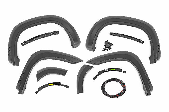 Rough Country SF1 Fender Flares G9K Satin Steel Chevy Silverado 1500 19-26 F-C319201A-G9K