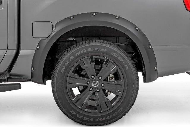 Rough Country Fender Flares KH3 Super Black NO Emble for Nissan Titan Crew 17-24 F-N101705A-KH3