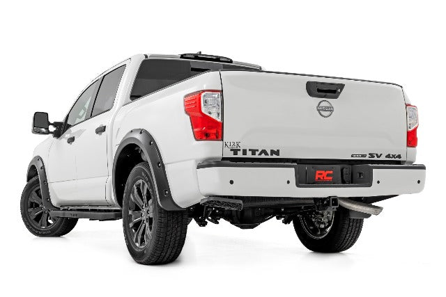 Fender Flares Nissan Titan 17-23 Crew Cab NO Emblem Glos Black