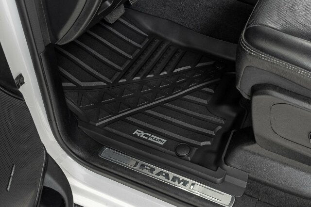 Rough Country Flex-Fit Floor Mats Front Crew for Ram 1500 19-25/TRX 21-25 -2