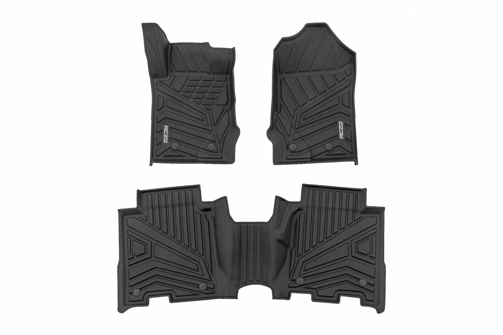 Rough Country Flex-Fit Floor Mats Front & Rear for Ford Bronco 4wd 2021-2025