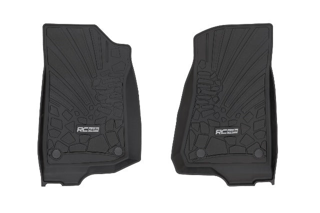 Rough Country Flex Fit Floor Mats FR 4Dr for Jeep Wrangler JLU 4WD 18-24 -1
