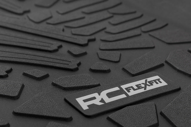 Rough Country Flex-Fit Floor Mats FR & RR 4Dr for Jeep Wrangler Unlimited 18-24 FF-60112