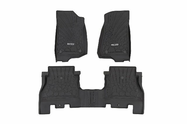 Rough Country Flex-Fit Floor Mats FR & RR 4Dr for Jeep Wrangler Unlimited 18-24 -1