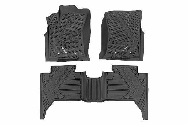 Rough Country Flex-Fit Floor Mats Front & Rear for Toyota Tacoma 16-23 -1