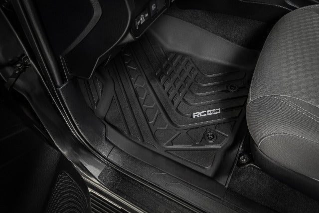 Rough Country Flex-Fit Floor Mats Front & Rear for Toyota Tacoma 16-23 FF-71216