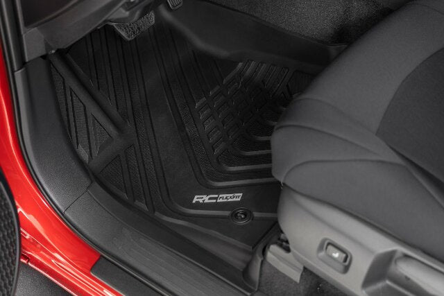 Rough Country Flex-Fit Floor Mats Front & Rear Crew for Toyota Tacoma 24-25 -2