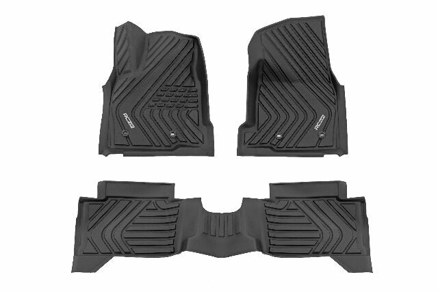 Rough Country Flex-Fit Floor Mats Front & Rear Crew for Toyota Tacoma 24-25 -1