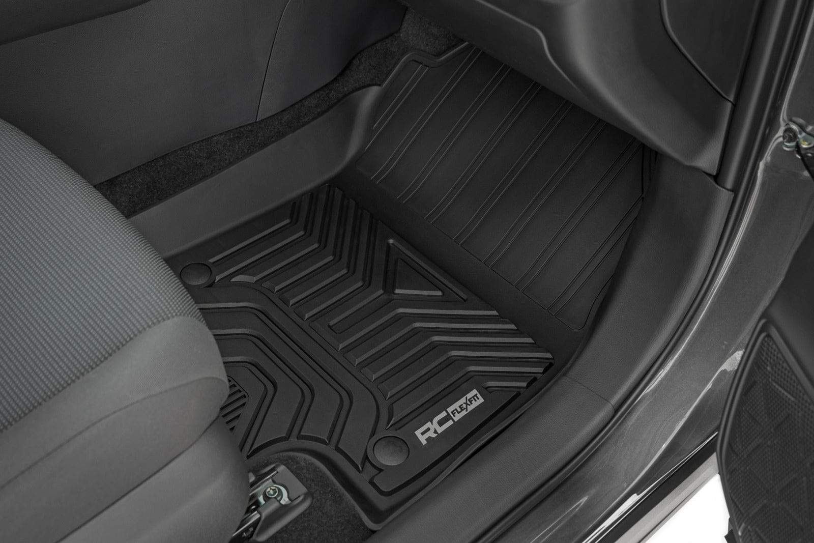 Rough Country Flex-Fit Floor Mats Front & Rear for Toyota RAV4 (2019-2025)